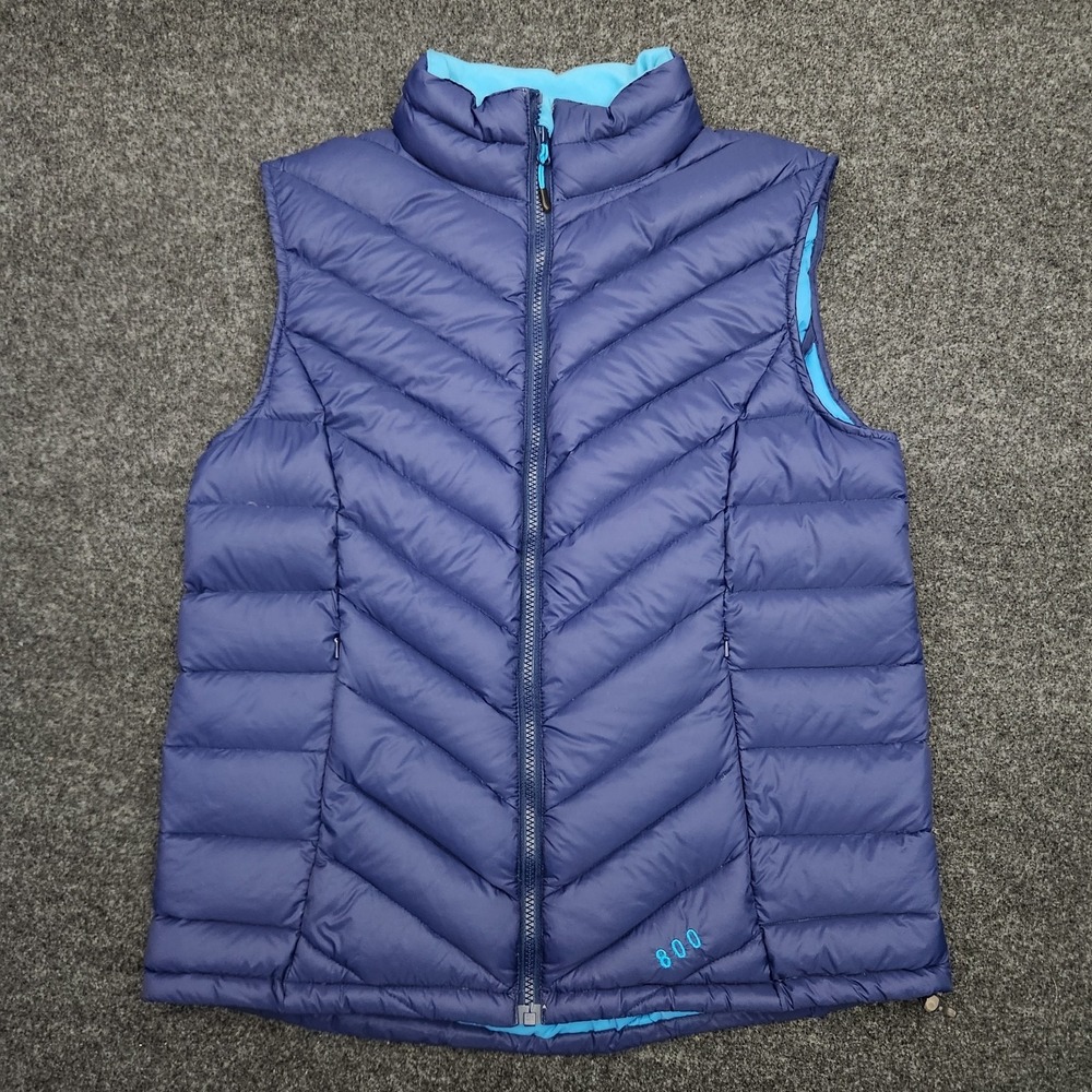 Cabelas Vest Womens Medium Blue Puffer Goose Down 800 Fill Hunting Outdoors